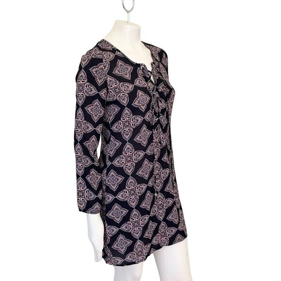 VTG 90s CHARLOTTE RUSSE Retro Medallion Print Semi Sheer Shift Dress SZ S - Picture 6 of 11